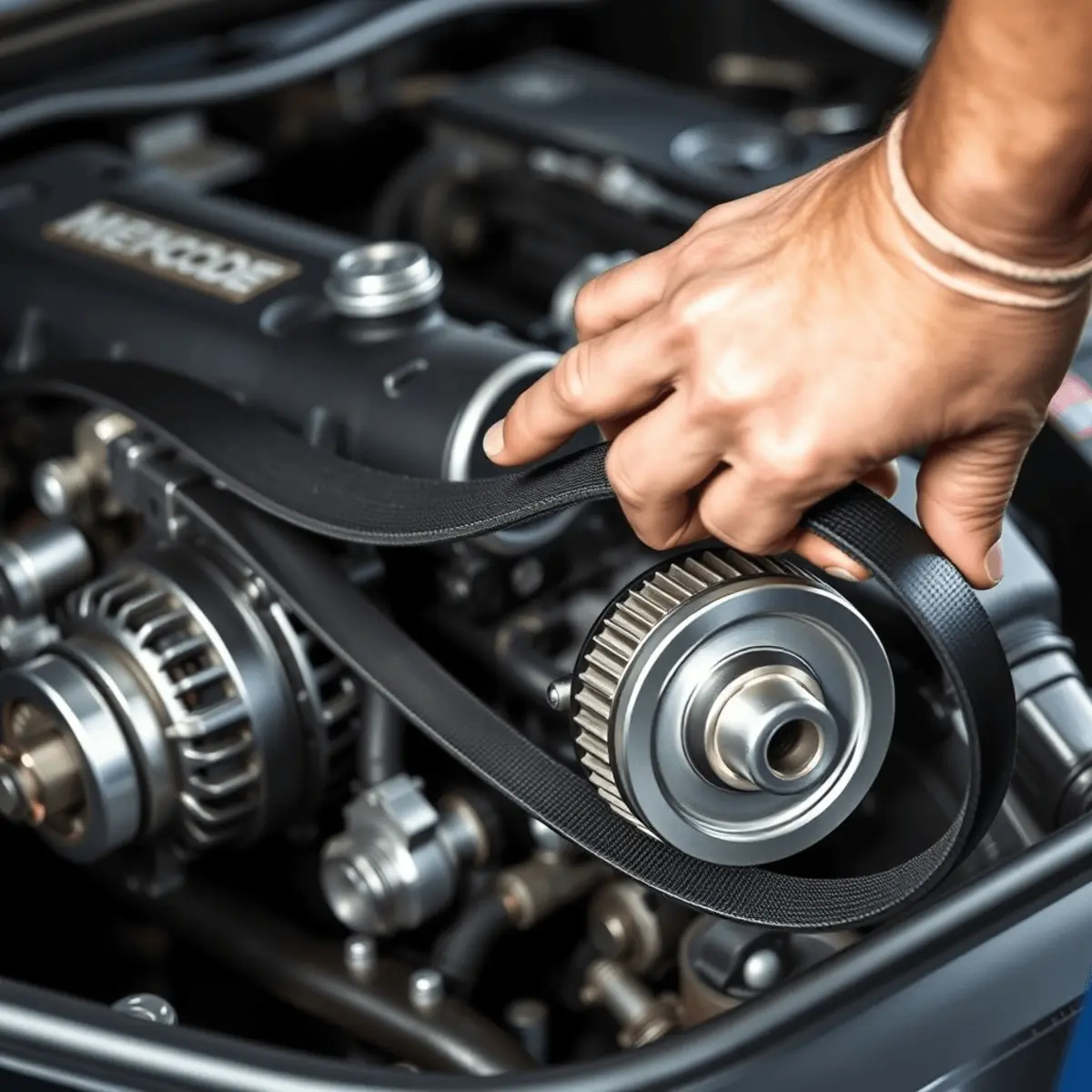 Как поставить ремень на Mercedes: замена приводного ремня и роликов своими руками